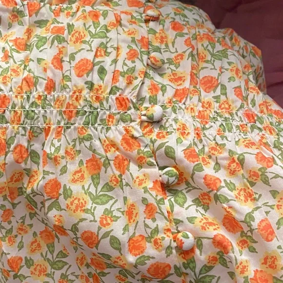 Wayf Floral A-Line Skirt in Yellow and Green - Picture 8 of 10